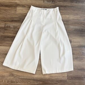 Zara White Wide-Leg Culottes